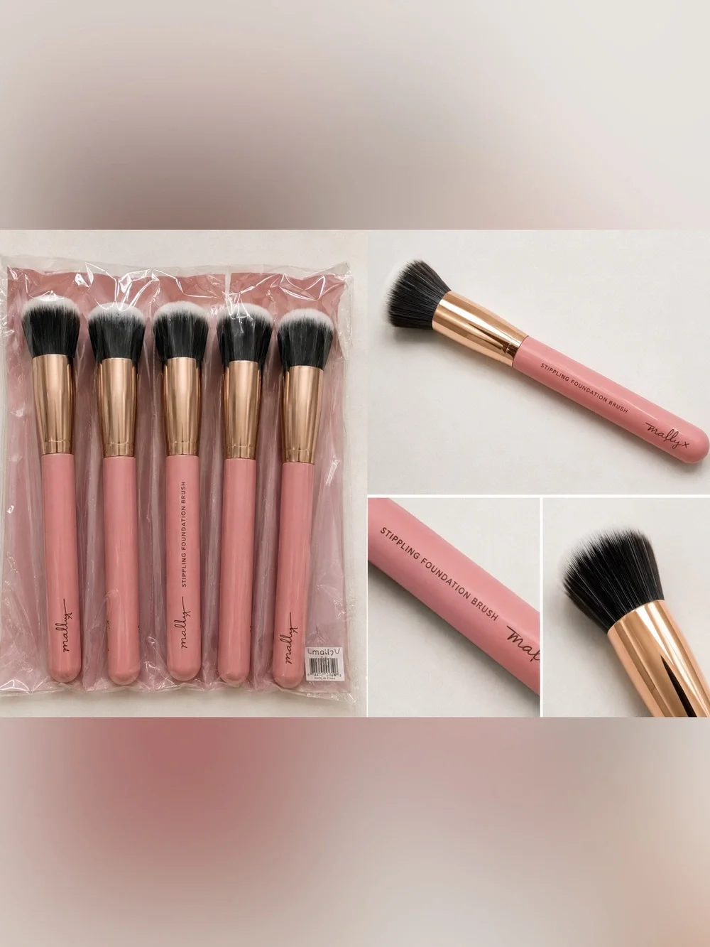 Mally XO Stippling Foundation Brush Set of 5 NIP ✨
